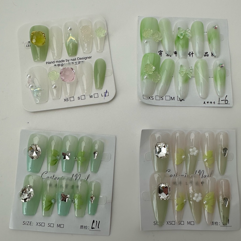 Handmade press on nails bundle of four sets size large